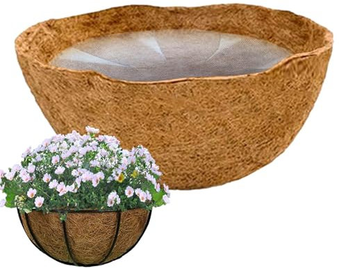 Forro de fibra de coco, estera de palma de coco - Revestimiento de repuesto para macetero de pared de fibra de coco | Forro de coco grueso y natural, revestimiento para macetas, tapete para macetas, h