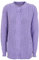 New Womens Ladies Button Up 2 Front Pockets Full Sleeve Round Neck Cable Knitted Cardigan Lilac - Mb 16-18
