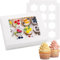 Sivaopa 12 Löcher Cupcake Boxen, Weiße muffin transportbox, Cupcake Transportbox mit transparentem Sichtfenster, Bäckerei-Boxen für Cupcake-Träger, Cupcake-Behälter(6 Stück)