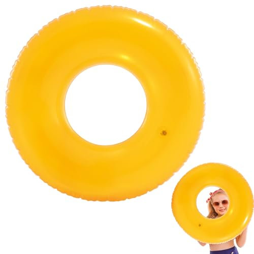 Anello da nuoto arancione, gonfiabile, trasparente, 30 (76 cm), gonfiabile, galleggiante, acqua per 6 – 12 anni, adulti, bambini, estate, piscina, spiaggia, attività all'aperto