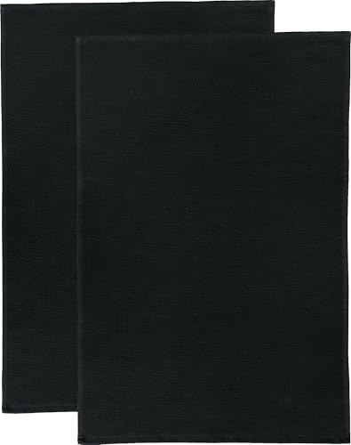Erwin Müller Reinigungstuch, Putztuch, Multifunktionstuch 2er-Pack schwarz Größe 50x70 cm - saugstark, zum Putzen oder Staubwischen, robust und langlebig, mit Frottierseite