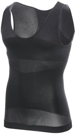 MEETYOO Débardeur Compression Homme,Manches Longues pour Hommes Maillot de Corps Ventre Plat Minceur Gilet Invisible Amincissant sans Manches Body Shaper Tee Shirt