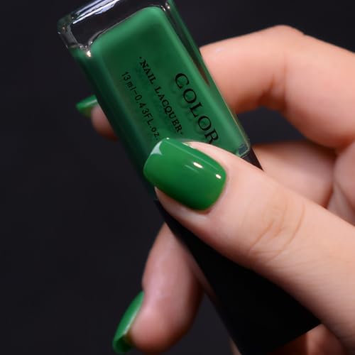 Quick Dry Dark Green Nail Polish - Long Lasting, No UV Needed - 13ml Bottle For DIY Nail Art Manicure At Home Or Salon - French Manicure Gel Polish