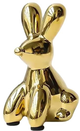 PIGPIGFLY Minimalistischer Luftballon Hase - Keramik Deko Skulptur für Regal, Schlafzimmer & Home Office,Deko Skulptur