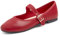 Feversole Damen Weiches Kissen Extra Gepolstert Komfort Runde Zehe Mary Jane Metallschnalle Mode Ballerinas Wanderschuhe, Retro Red Mary Jane, 37.5