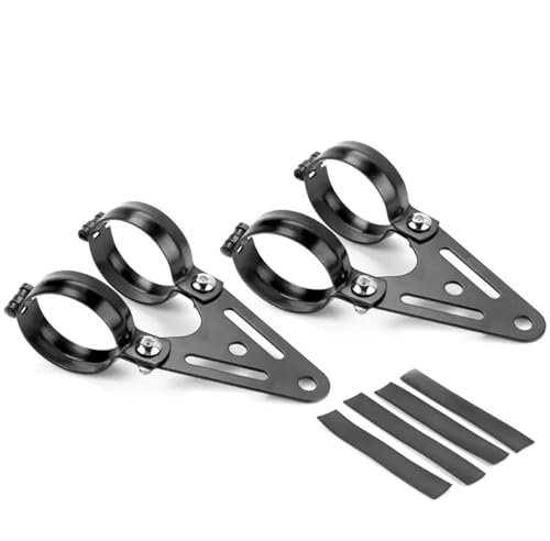 HUISI Motorrad 52mm 53mm 56mm 57mm Gabelrohr Montagehalterung Scheinwerfer Spot Lampenhalter Metallklemme for Cafe Racer Custom Bike