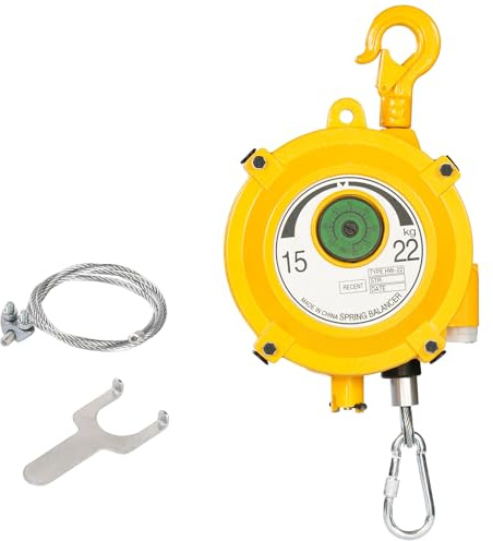 QFhuahang Heavy Duty Spring Balancer 15-22kg (33~49lbs), Tool Hanging Retractor, Retractable Balancer with 1.5m Adjustable Tension Steel Wire Cable, Industrial Tool Hanging Holding Equipment