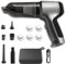 Aspirateur Vortex Compact Pro, Aspirateur de Voiture Sans fil à Main, Moteur Sans Balais Haute Puissance 12000PA, Avec Filtre Lavable et sac de Rangement (1x Silver Grey + 5 filtres + 1 sac EVA)