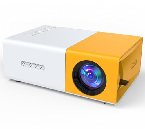 Mini Projector, Portable Video Phone Projector Multi Port Outdoor Home Cinema Video Projector Compatible with Android/Laptop/Phone/TV