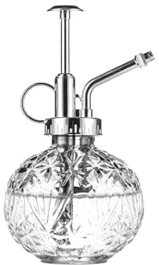 Pflanzen Glas Sprühflasche, 240ml Glas-Wassersprühflasche Drucksprüher, Retro Relief Pflanzensprüher mit Pumpe für Balkon Kleiner Gartenpflanzen Indoor Haus Oder Büro