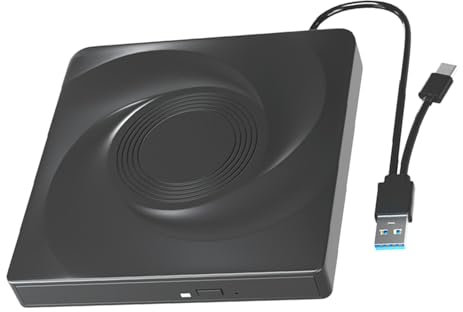Javoryxh USB 3.0 Tragbarer DVD-Brenner, Laufwerke, externe optische Festplatte für Laptop, schnelle Datenübertragung für Desktop-Laptop