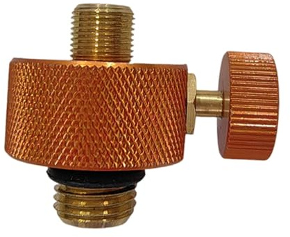 Gas Adapter As Oven Converter, Gas Bottle Connection And Camping Converter Made of Metal with Control Valve for Gas Control for Picnics And Fish, Orange