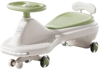 Laufräder Twist Car mit blinkenden Rädern und Musik, Wackelauto, Aufsitzspielzeug for Kinder, Jungen und Mädchen im Alter von 1–3 Jahren Spielzeugautos(Groen,Flashing Wheel)
