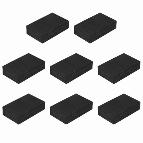 sourcing map Single Sided Speaker Isolation Pads, 80mmx50mmx15mm Square Black Non Slip EVA Acoustic Foam Pads Feet Anti-Vibration Base for Decks Speaker Subwoofer HiFi Sound System, Pack of 8