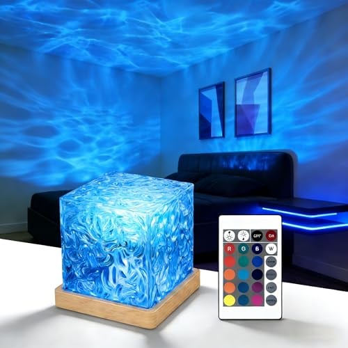 Songlypian Ocean Lampe,16 Farben LED Sternenhimmel Projektor,Galaxy Lampe Mit Fernbedienung USB Wasserwellen Lampe,Aurora für Zimmer Schlafzimmer Deko,Kinder Geschenk,Gaming Party