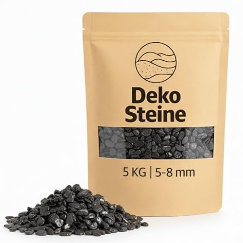 Deko-Granulat anthrazit als farbige Streudeko - 5 kg kleine Deko-Steine Ø 5-8 mm für Gläser, Vasen
