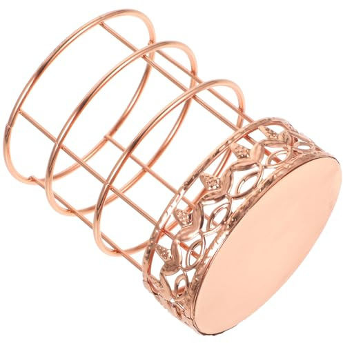 SECFOU Pot à Crayons en Métal Rose Gold Organisateur de Bureau Rond à Grosse Capacité Étui à Stylos Polyvalent pour Maison École et Bureau Contenant pour Stylos et Accessoires