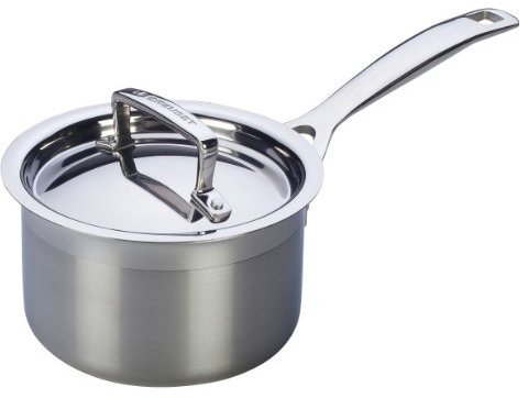 Le Creuset 3-Ply Casserole en INOX avec Couvercle, Acier Inoxydable, Acier Inoxydable, 14 cm