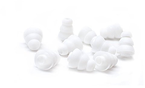 Xcessor Triple Flange Conique Silicone Coussinets de Remplacement pour Écouteurs Internes 4 Paires (Lot de 8 Pièces) Compatible avec la Plupart des Marques Auriculaires (Petit, Blanc)
