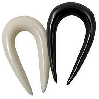Fly Style Dehnungsstab aus Horn oder Knochen - Ohr-Expander Hufeisen, Grösse:3 mm, Materialwahl:Knochen