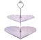 Etagere in Herzform, 2 Etagen, Verspiegelt, Large