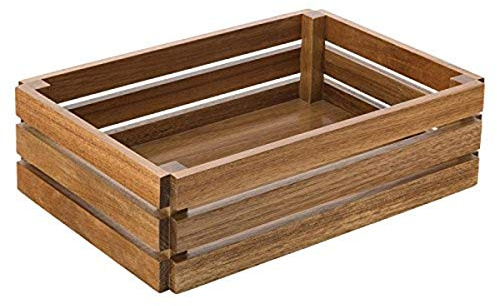 Utopia JMP827 Acacia Crate, Wood Presentation, 12.5 x 8.5, 32 cm x 22 cm, H: 3.5, 9 cm, Large