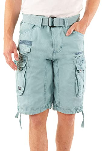 Geographical Norway Panoramique Herren Shorts Cargo Pant inkl. Gürtel SR087H/GN Größe 2XL Farbe sky blue