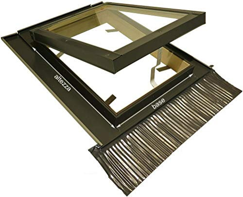 Lucernario per Tetto Finestra Mansarda Skylight Legno Alluminio a Vasistas - Doppio Vetro - Isolamento - Permette anche Fisicamente di uscire dal Lucernario - Dimensioni Misure cm 90X50