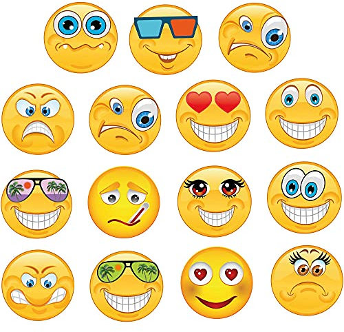Kleberio® 15 lustige Aufkleber (1 Sticker je Motiv je 6cm) für Helm Autoaufkleber Wohnmobil Mülltonnenaufkleber Wohnwagen Moped LKW Coole Sticker Set Car Sticker Aufkleber Auto Kinderzimmer Roller