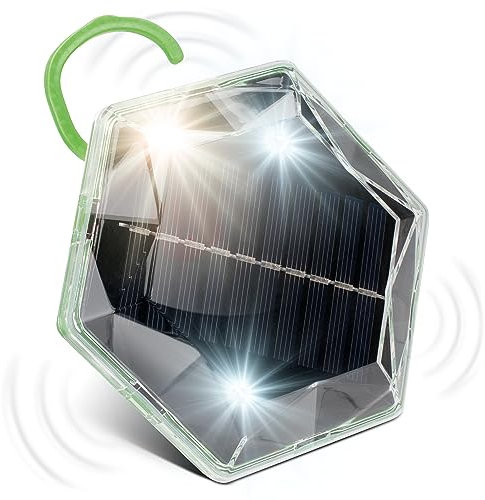 Gardigo® Vogelabwehr Solarbetrieben für ca 150m² | 360° Vogelschreck mit LED und Ultraschall | Taubenschreck für Balkon und Garten | USB Taubenabwehr und Vogelvertreiber | Aufhängehaken Magnethalter
