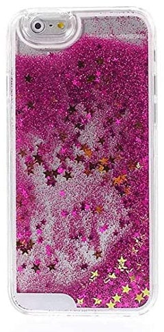 Shot Case - Coque Rigide Paillette IPHONE 8 Liquide Eau Sable Etoile Protection Apple (Couleur Rose)