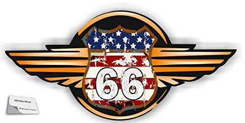 1 decalcomania adesiva USA Route 66, in diverse misure, adesivo americano (R20/2/5).