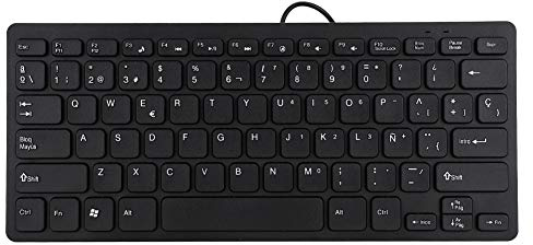 78 teclas con cable Mini teclado portátil español Teclado USB silencioso ultrafino para negocios Teclado para juegos a prueba de salpicaduras, para computadora de escritorio Tableta para computadora