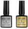 SHOP ELEGANCE Gel Base and Top Coat. Top + Base Coat Gel Polish Set 2 x 12ml 0.4fl. Gel Nail Polish Soak off UV LED Drying Long Lasting Shiny, High Gloss Finish Clear