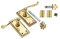 Golden Grace Georgian Lever Latch Door Handle Polished Brass Finish 107mm x 48mm with Latches and Hinges