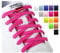 Olukssck 2 Paar 5mm Breite Elastische Schnürsenkel Ohne Binden, Universeller Schuhbänder mit Metall Lock, No Tie Schnürsenkel für Schuhe unterschiedlicher Größe, 100cm lang, Dunkelpink