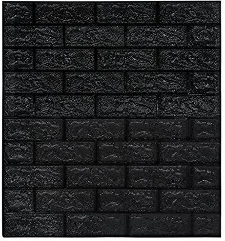 vidaXL 20x 3D Wallpaper Bricks Self-adhesive Wall Sticker Bricks Stickers 3D Wallpapers Home Interior Smooth Easy Adhesive PE Foam Black