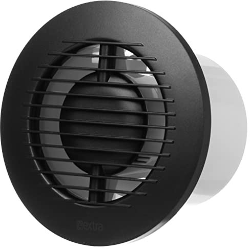 Steinberg14 Antracita, 100mm de Diámetro, Ventilador Extractor, Ventilador Redondo para Ventilación de Baño y WC, Contra la Humedad con Activación del Interruptor de la Luz