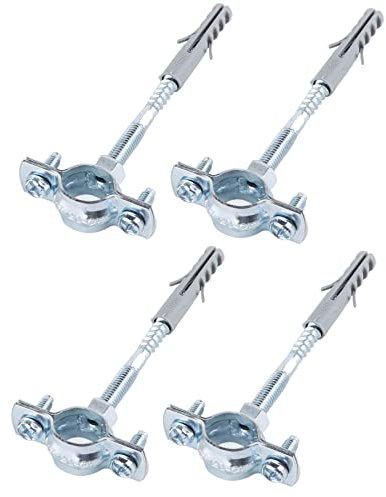 SKIR'CO Confezione da 4 staffe per tubi con diametro di 20-25 mm, morsetti, supporti per tubi per montaggio a parete e a soffitto (4 pezzi)