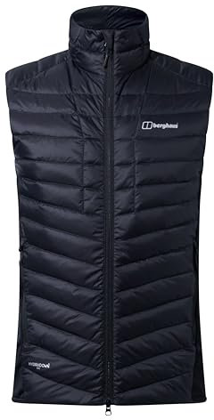 Berghaus Men's Tephra Stretch Reflect 2.0 Vest Jacket Gilet | Extra Warmth | Packable | Lightweight | Polartec, Black/Black, M