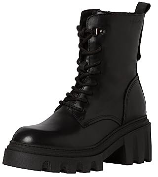 Tamaris Damen Schnürstiefel Blockabsatz; BLACK LEATHER/schwarz; 40