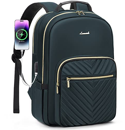 LOVEVOOK Laptop Backpack for Women 15.6 Inch, Womens Backpacks for Work Business Travel School College With USB Port, Lightweight Back Pack Computer Rucksack-Dark Blue
