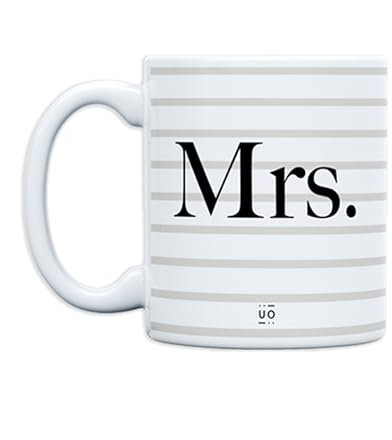 UO Taza de Regalo con Mensaje Taza Mrs, regalo para amigas, regalo para amigos, regalo original de boda, regalo bodas original, 350 ml, Cerámica