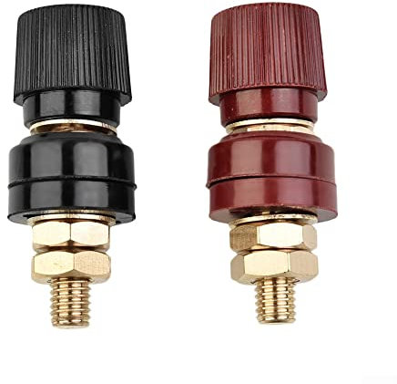 Battery Terminal 5/16'' 8mm Stud Remote Battery Binding Post Power Junction Post Connector Terminal Kit 2Pcs (Red & Black)