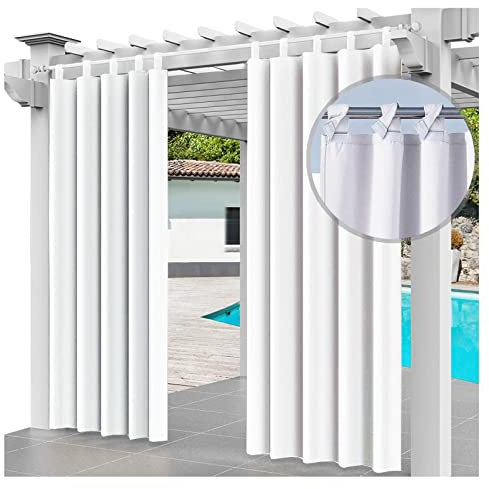 Outdoor Vorhang Wetterfest und Sonnenschutz Outdoor Vorhänge Wasserdicht Outdoor Vorhang Klettverschluss Geeignet für Fenster Pavillons und Balkone vorhänge Sichtschutz,1 Panele,162*244cm(W*H)