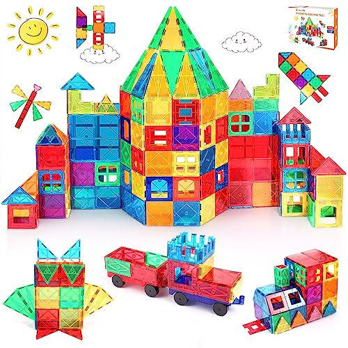 LeagoEra Magnetische Bausteine 110 Teile, Magnetspielzeug Magneten Kinder Magnetbausteine Magnet Spielzeug Magnetspiele für 3+ Jahre alte Jungen und Mädchen Geschenk