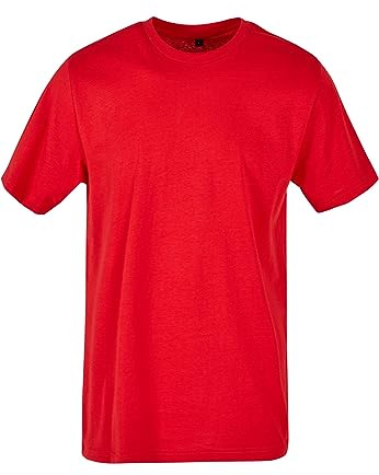 Build Your Brand Herren Basic Round Neck T-Shirt – Baumwollshirt im Regular Fit mit Rundhalsausschnitt & kurzen Ärmeln, vielseitiges Basic für Alltag, Freizeit & Veredelung,Cityred,3XL
