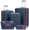 COOLIFE Koffer Trolley Koffer Reisekoffer von ABS Hartschalen Trolley 4 Rollen TSA-Schloss，Der Kofferset Enthält 1 Reisetasche 1 Kulturbeutel und 3 Koffer（M-L-XL）