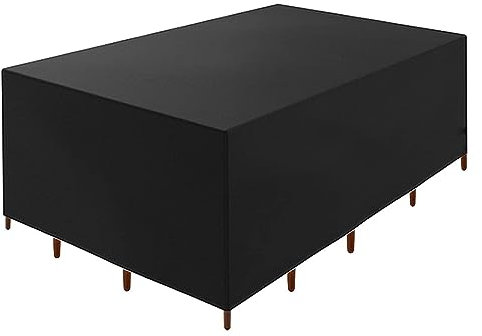 Jianghu Art 200x110x100cm Wasserfeste Robuste Terrassenmöbel-Abdeckungen, Abdeckung GartenmöBel Winterfest, Reißfeste Outdoor 600D strapazierfähige Terrassentischabdeckungen aus Stoff
