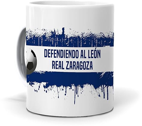 mundohuevo Taza Personalizada con Texto. Regalo Original. Real Zaragoza. Regalo Equipo de Futbol. Haz